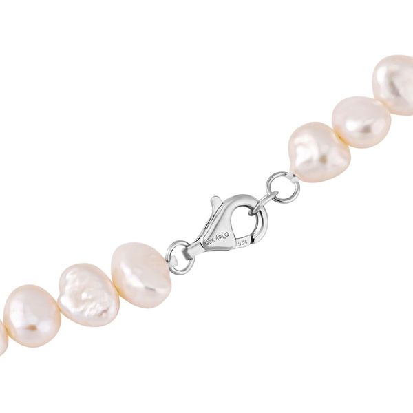 White Freshwater Pearl  Necklace (Size - 20) in  Sterling Silver
