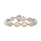 Ethiopian Welo Opal Bracelet (Size - 7.5) in Platinum Overlay Sterling Silver 17.25 Ct, Silver Wt. 1