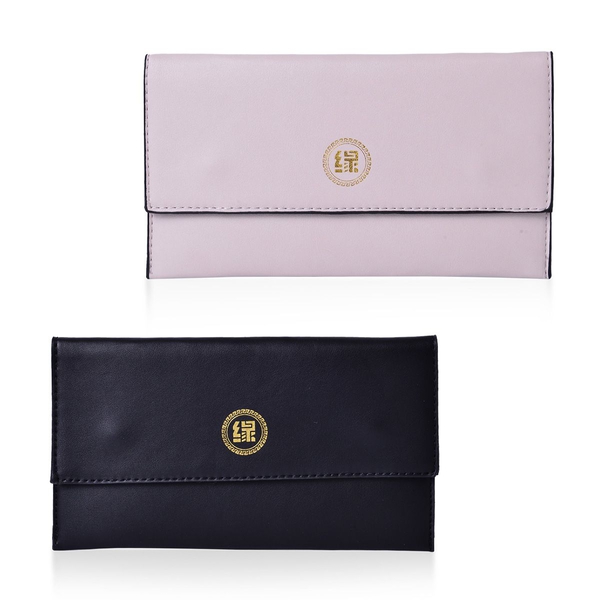 Set of 2 - New Season YUAN COLLECTION Black and Cream Colour Clutch (Size 21x12 Cm)