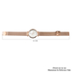 GENOA Japanese Movement White Dial Diamond Studded Water Resistant Watch with Mesh Belt in Rose Gold Tone
