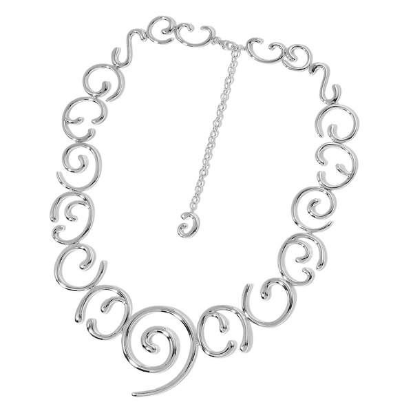 LucyQ Air Necklace (Size 24 with Extender) in Rhodium Plated Sterling Silver 98.00 Gms.