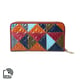 Multi Colour Genuine Leather Embossed Clutch RFID Wallet with Zipper Closure in Gold Tone (Size 19x2