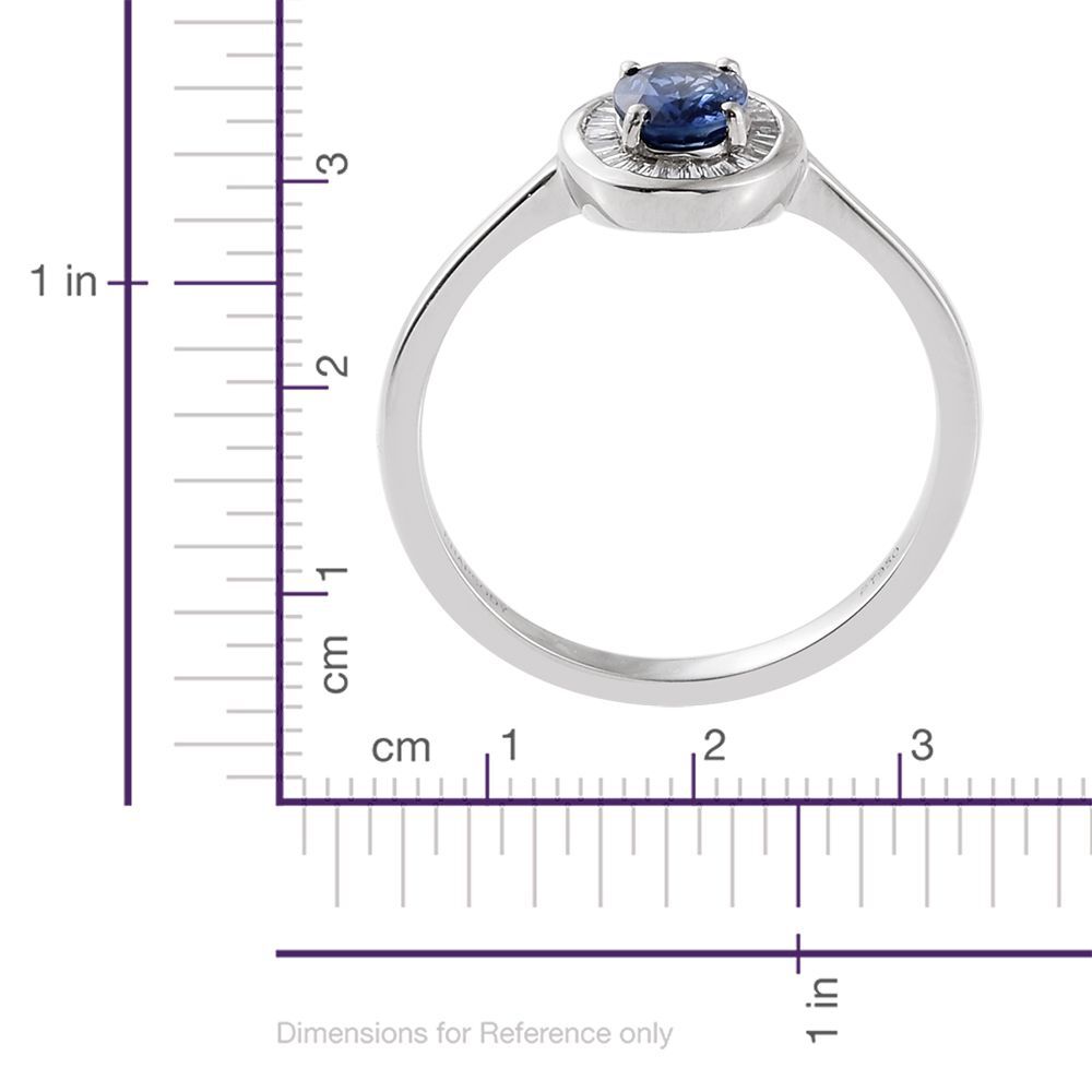 RHAPSODY 950 Platinum AAAA Ceylon Blue Sapphire (Ovl 1.02 Ct), Diamond (VS/E-F) Ring 1.250 Ct.