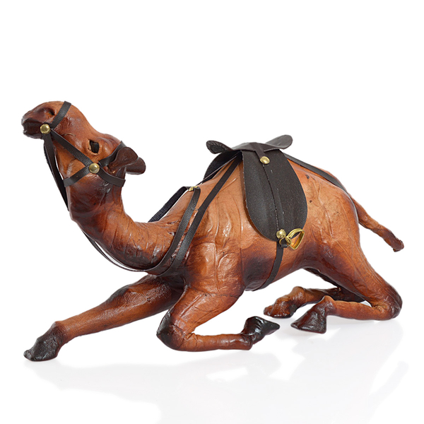 Made in India -  Handmade Genuine Leather  Sitting Camel Ornament