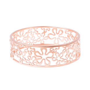 LucyQ Splash Bangle in Rose Gold Plated Sterling Silver 27.51 Grams 7.5 Inch