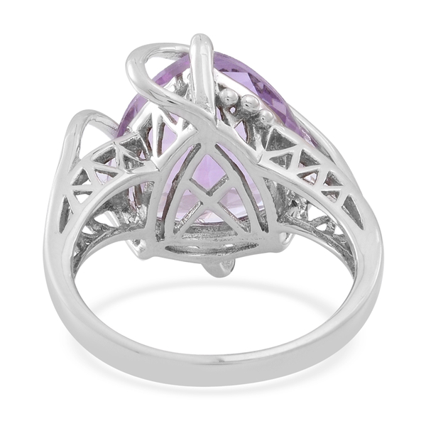 Rose De France Amethyst (Trl) Ring in Rhodium Plated Sterling Silver 10.000 Ct.