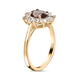 Tuscon Find- 9K Yellow Gold AA Change Colour Garnet (Ovl 7x5mm) and Natural Cambodian Zircon Floral Ring 1.97 Ct.