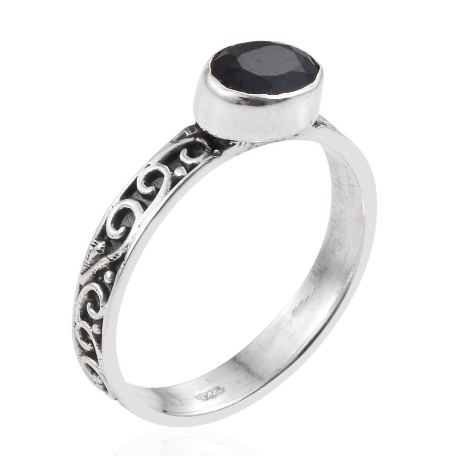 Set of 3 - Hand Made Indian Blue Sapphire (Ovl), Indian Ruby and Indian Emerald Ring in Sterling Silver 5.510 Ct.Silver Wt 8.45 Gms.