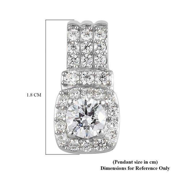Lustro Stella Platinum Overlay Sterling Silver Pendant Made with Finest CZ 1.64 Ct.