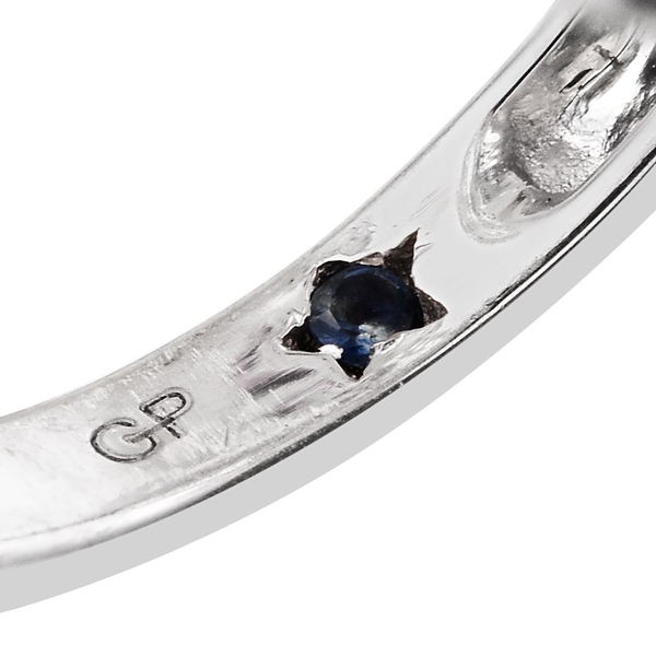 GP Rhodolite Garnet (Rnd), Tanzanite, Citrine, Chrome Diopside, Kanchanaburi Blue Sapphire and White Topaz Butterfly Crossover Ring in Platinum Overlay Sterling Silver 5.000 Ct.
