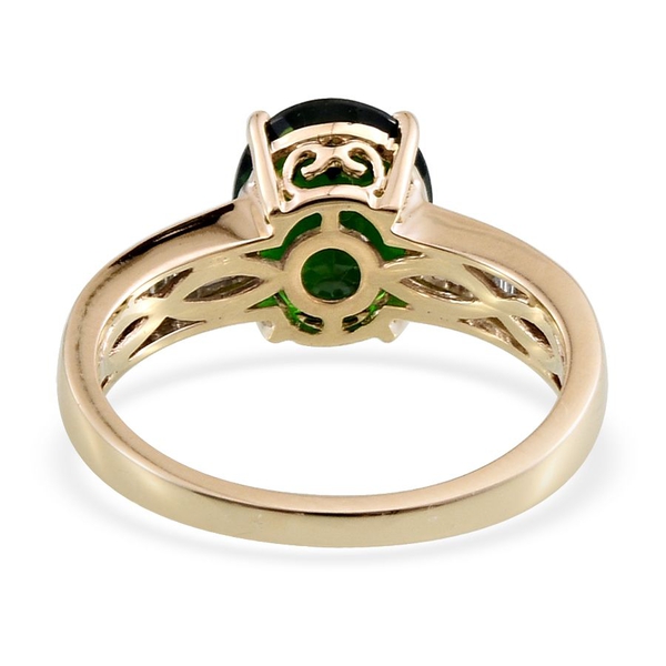 9K Y Gold Chrome Diopside (Ovl 3.25 Ct), Diamond Ring 3.500 Ct.