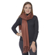 Soft and Lightweight Scarf with Small Fringes (Size 60x180+10cm) - Brown