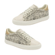RAVEL Pearl Leopard Print Lace Up Trainer (Size 3) - White