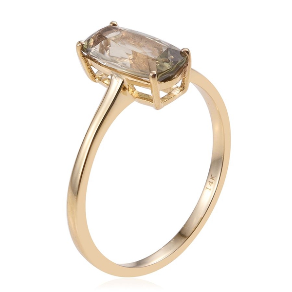 14K Y Gold Natural Turkizite (Cush) Solitaire Ring 1.500 Ct.