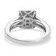 Diamond Ring in Platinum Overlay Sterling Silver 0.53 Ct.