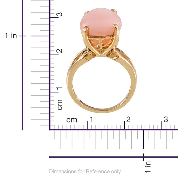 Peruvian Pink Opal (Pear) Solitaire Ring in Yellow Gold Overlay Sterling Silver 7.000 Ct.