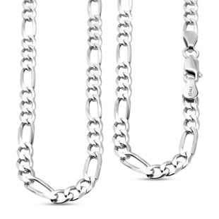 Italian Close Out - Sterling Silver Figaro Necklace (Size - 24) with Lobster Clasp,  Silver Wt. 9.14