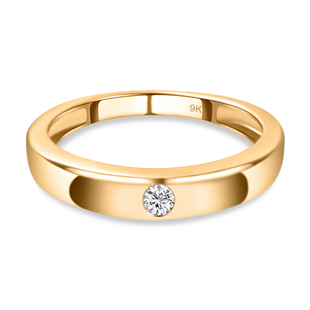 9K Yellow Gold Diamond Band Ring