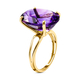 Collectors Edition- 9K Yellow Gold AAA Natural Moroccan Amethyst Solitaire Ring 11.25 Ct.