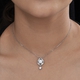 Lustro Stella Platinum Overlay Sterling Silver Pendant Made with Finest CZ 3.00 Ct.