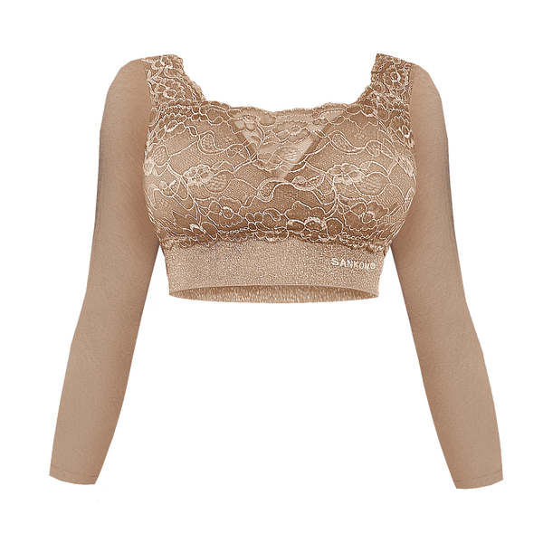 DOD 2 Piece Set SANKOM SWITZERLAND Patent Classic Bra with Lace and Sleeves  Including Black and Beige Colour - 3481376 - TJC