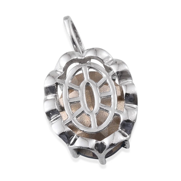 - Montana Crystal (Ovl) Solitaire Pendant in Platinum Overlay Sterling Silver