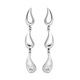 LUCYQ Texture Drop Collection - Multi Texture Rhodium Overlay Sterling Silver Dangling Earrings with
