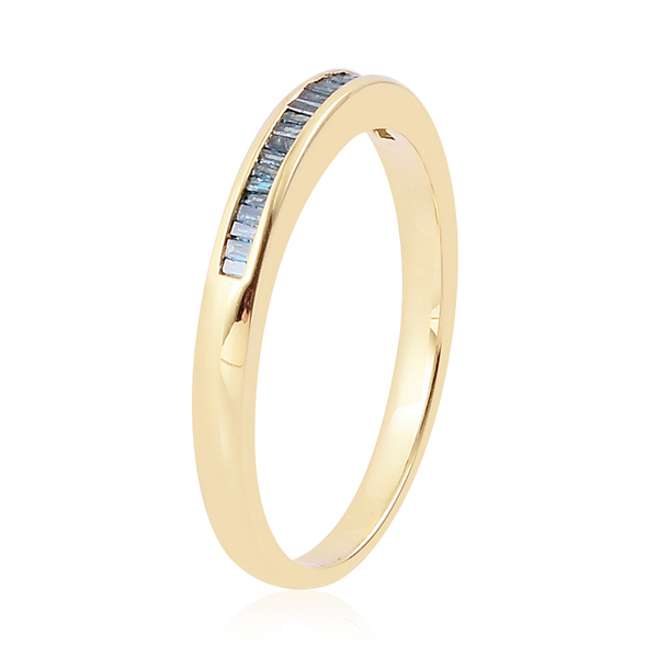 Blue Diamond (Bgt) Half Eternity Band Ring in Yellow Gold Overlay Sterling Silver 0.250 Ct.