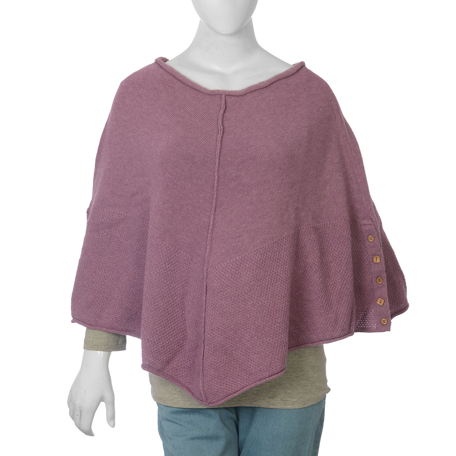 Wool Purple Colour Poncho (Size-16, 55x113.5cm)