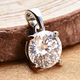Moissanite (120 Faceted) Pendant in Rhodium Overlay Sterling Silver 1.90 Ct.