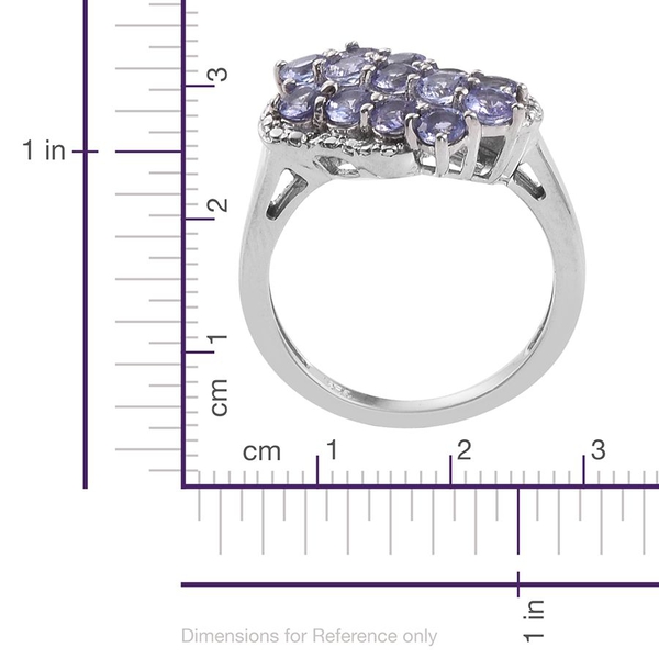 Tanzanite (Rnd) Ring in Platinum Overlay Sterling Silver 1.250 Ct.
