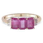 9K Yellow Gold Ruby and Diamond Ring (Size N) 1.88 Ct.