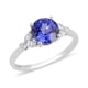 ILIANA 2.67 Ct AAA Tanzanite and Diamond Solitaire Ring in 18K White Gold SI GH