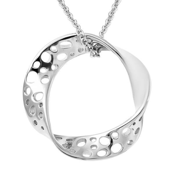 RACHEL GALLEY Pendant with Chain (Size 20) in Rhodium Overlay Sterling Silver  Wt. 11.01 Gms