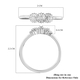 GP Italian Garden Collection - Diamond and Kanchanaburi Blue Sapphire Ring in Platinum Overlay Sterlig Silver 0.16 Ct.