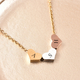 Personalised Engravable Three Initial Heart Necklace, Size 18+2 Inch, Stainless Steel