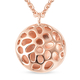 RACHEL GALLEY Disc Collection - Rose Gold Overlay Sterling Silver Lattice Disc Locket Pendant with Chain (Size 20) with T - Bar Lock, Silver wt. 8.86 Gms