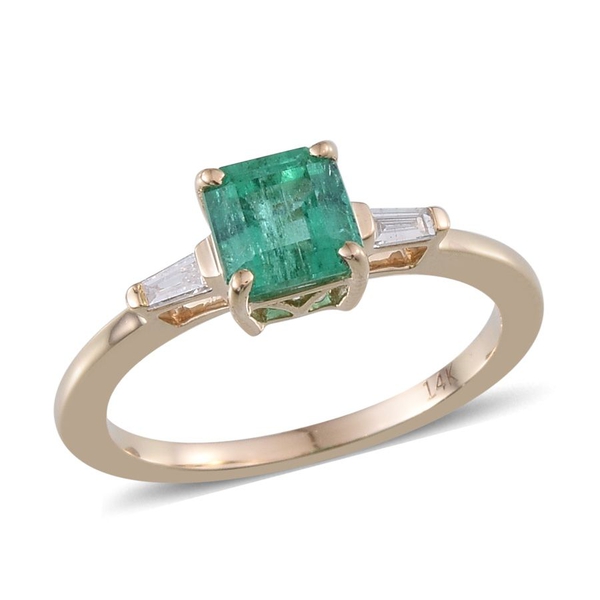 14K Y Gold Boyaca Colombian Emerald (Oct 1.25 Ct), Diamond Ring 1.400 Ct.