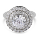 Lustro Stella Sterling Silver Ring Made with Finest CZ 4.95 Ct.