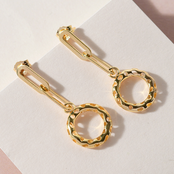 RACHEL GALLEY Allegro Collection - 18K Vermeil Yellow Gold Overlay Sterling Silver Circle Paperclip Earrings (With Push Back)
