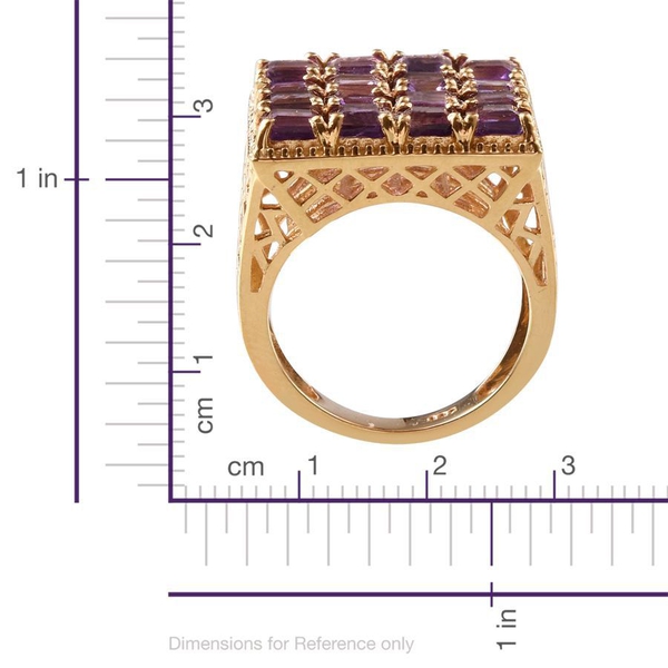 Amethyst (Sqr) Ring in 14K Gold Overlay Sterling Silver 4.500 Ct.