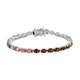 Close Out Rainbow Tourmaline Bracelet (Size - 7) in Platinum Overlay Sterling Silver 11.74 Ct, Silve