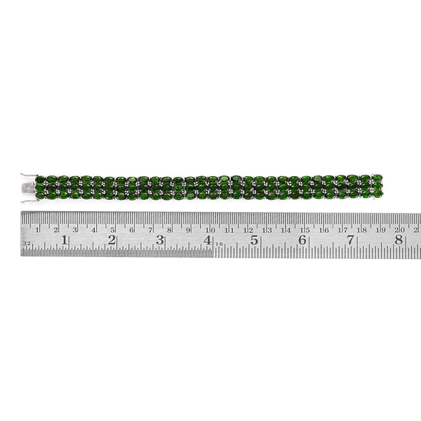 Chrome Diopside (Ovl) Bracelet in Platinum Overlay Sterling Silver (Size 7) 43.750 Ct.