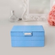 Three-Layer Jewellery Box with Light Pink Velvet Dust Cover on the Second and Third Layer (Size 24.5x17x12cm) - Turquoise