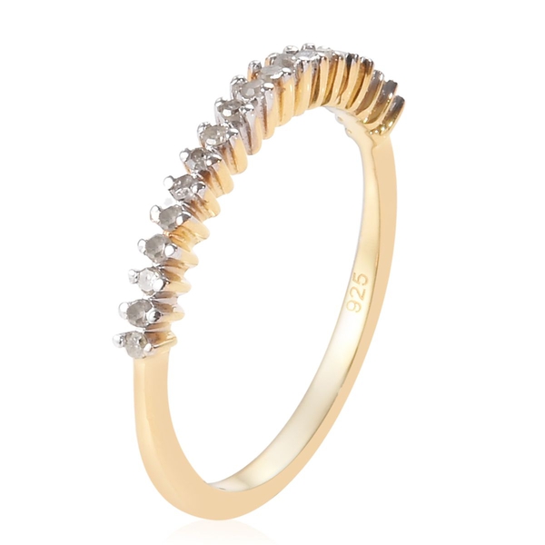 Diamond Stackable Half Eternity Ring in 14K Gold Overlay Sterling Silver 0.150 Ct.