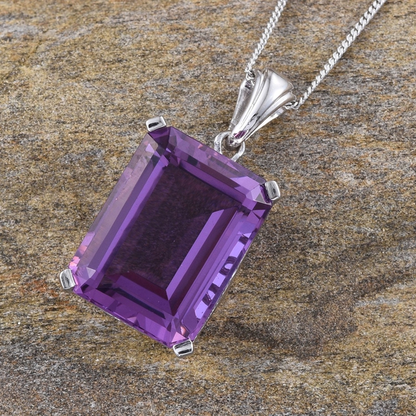 Lavender Alexite (Oct) Pendant With Chain in Platinum Overlay Sterling Silver 11.500 Ct.