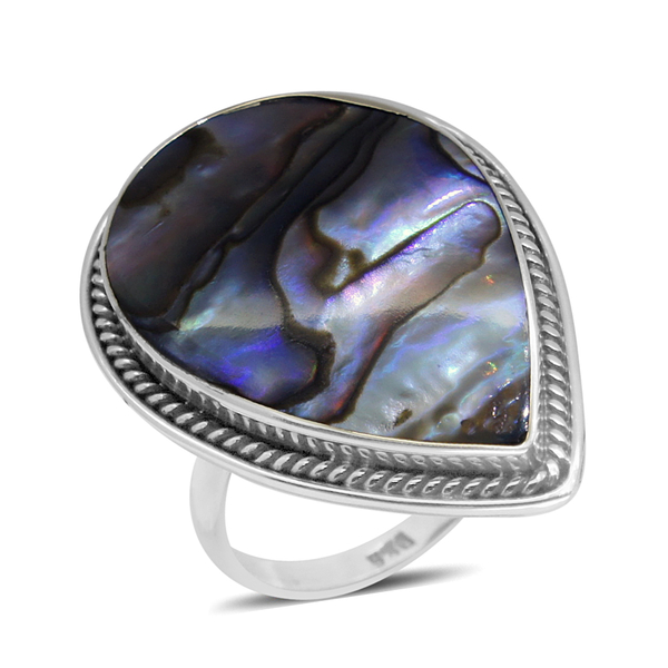 Royal Bali Collection Abalone Shell (Pear) Ring in Sterling Silver 6.000 Ct.