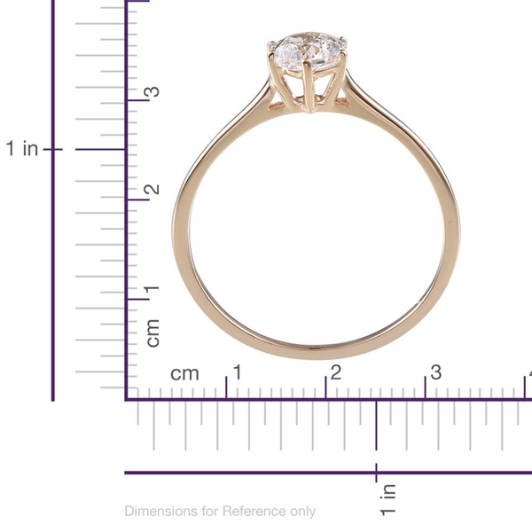 9K Y Gold (Rnd) Solitaire Ring Made with Finest CZ 1.030 Ct.