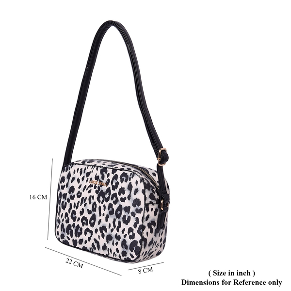 LOCK SOUL Cream and Black Leopard Pattern Crossbody Bag