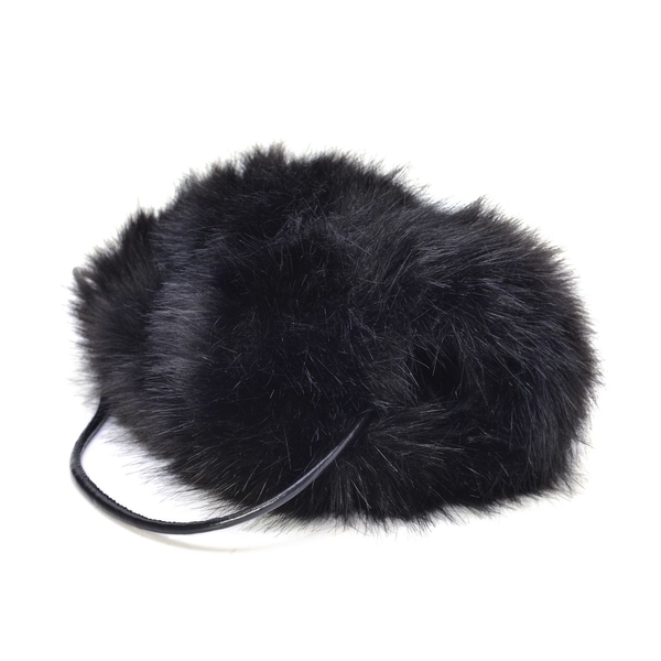 Faux Fur Black Colour Handbag (Size 27x20 Cm)